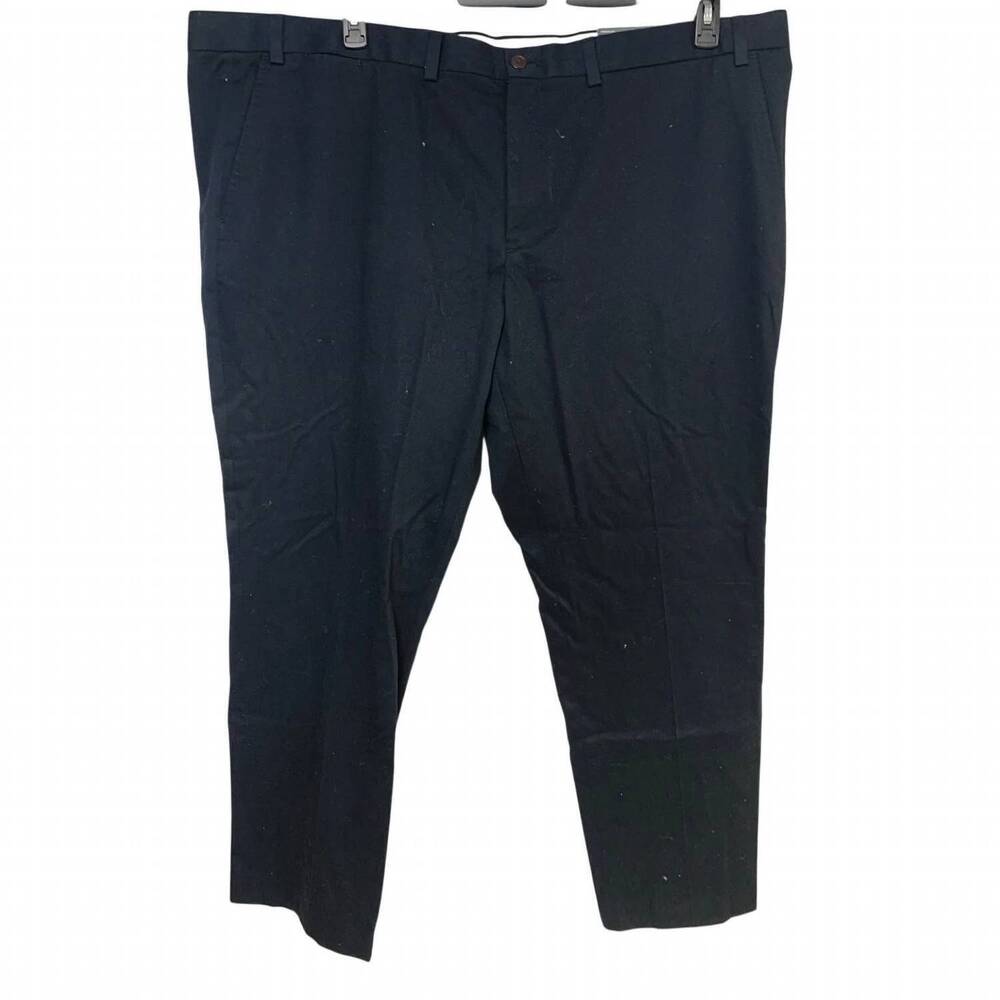 NEW EDDIE BAUER men's wrinkle free flat front straight pants in black